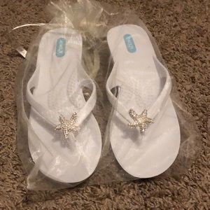 Oka B wedged flip flops